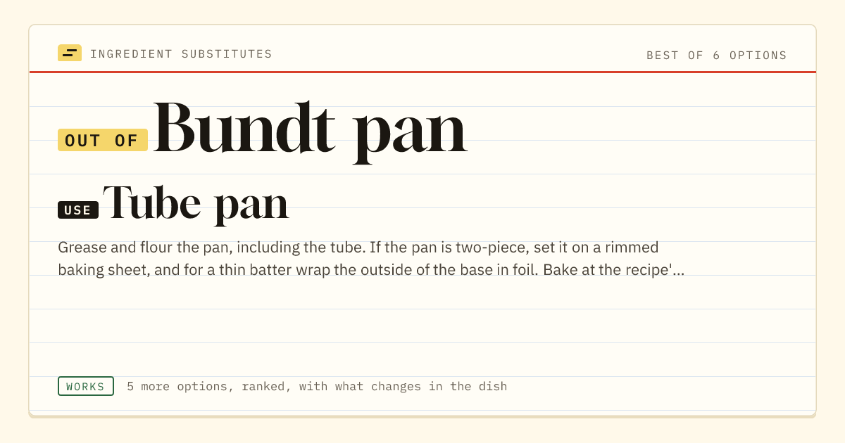 Bundt pan substitute: use tube pan.